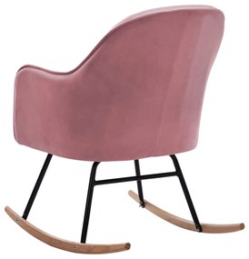 vidaXL Κουνιστή Πολυθρόνα Ροζ Βελούδινη