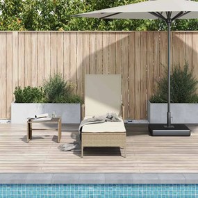 vidaXL Ξαπλώστρα με μαξιλάρι Μπεζ 157 x 55 x 92 εκ. συνθετικό ρατάν