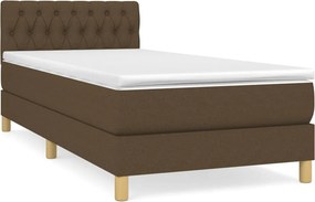 vidaXL Κρεβάτι Boxspring με Στρώμα Σκούρο Καφέ 80x200 εκ. Υφασμάτινο