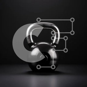 Intra Συλλεκτικό Ξύλινο Παζλ Plywood  4mm - Μαύρο Kettlebell σε σκούρο φόντο Σε Ξύλινο Κουτί - Διαστάσεις: 10x10 cm – 25 κομμάτια