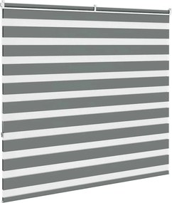 vidaXL Ζέβρα τυφλή Σκούρο Γκρι Πλάτος υφάσματος 150,9 εκ. Πολυεστέρας