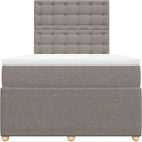 vidaXL Κρεβάτι Boxspring με Στρώμα Taupe 120x190 εκ. Υφασμάτινο