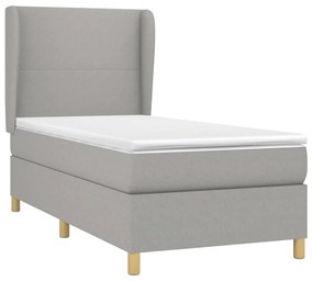 ΚΡΕΒΑΤΙ BOXSPRING ΜΕ ΣΤΡΩΜΑ ΑΝΟΙΧΤΟ ΓΚΡΙ 90X200 ΕΚ. ΥΦΑΣΜΑΤΙΝΟ 3128333