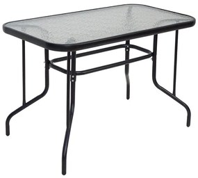 BALENO Τραπέζι Κήπου Βεράντας, Μέταλλο Βαφή Μαύρο, Γυαλί Tempered  110x60x71cm [-Μαύρο-] [-Γυαλί-, -Μέταλλο-] Ε2403,3