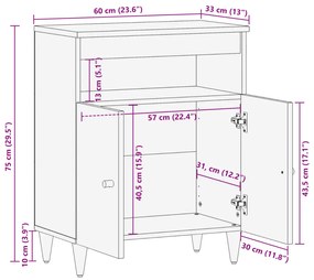 ΒΟΗΘΗΤΙΚΟ ΝΤΟΥΛΑΠΙ 60 X 33 X 75 ΕΚ. ΑΠΟ ΜΑΣΙΦ ΞΥΛΟ ΜΑΝΓΚΟ 358309