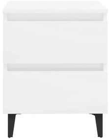 Κομοδίνα 2 τεμ. Γυαλιστερό Λευκό 40x35x50 εκ. από Μοριοσανίδα - Λευκό