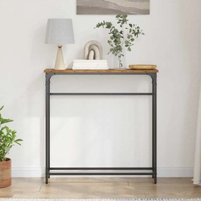 vidaXL Τραπέζι κονσόλας με ράφι Παλιό ξύλο 75 x 19,5 x 75 εκ.