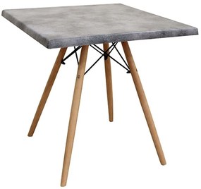 Τραπέζι Randy 08.0014.2 70x70cm Cement Werzalit,Ξύλο