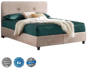 Επενδυμένο Κρεβάτι DOLORES Διπλό Nubuck Μπέζ 150x200 εκ. 150x205x105 εκ.