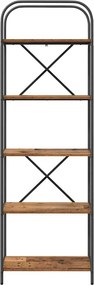 vidaXL Ράφι Βιβλίων 5 επιπέδων 60 x 30 x 183 εκ Επεξεργασμένο ξύλο