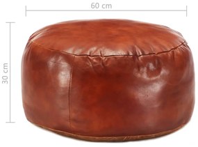 vidaXL Πουφ Ταμπά 60 x 30 εκ. από Γνήσιο Δέρμα Κατσίκας