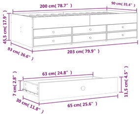 ΚΑΝΑΠΕΣ-ΚΡΕΒΑΤΙ ΜΕ ΣΥΡΤΑΡΙΑ ΓΚΡΙ SONOMA 90X200ΕΚ. ΕΠΕΞ. ΞΥΛΟ 3280879