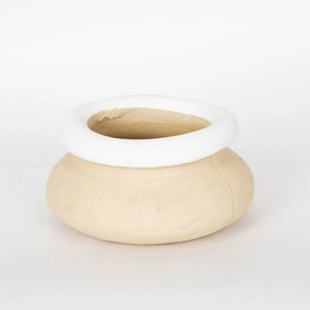 Κασπώ 752-18037 20,5x20,5x10,5cm Beige-White Estheti Home Τσιμέντο