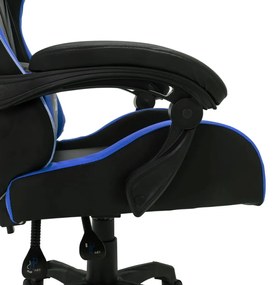 Καρέκλα Racing με Φωτισμό RGB LED Μπλε/Μαύρο Συνθετικό Δέρμα - Πολύχρωμο