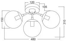 Τριπλό φωτιστικό οροφής Lennon