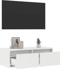 vidaXL Έπιπλο Τηλεόρασης με LED Λευκό 75x35,5x25 εκ.