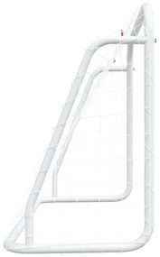 vidaXL Τέρμα Ποδοσφαίρου με Δίχτυ Λευκό 125x96x60εκ Ατσάλι/Πολυεστέρας