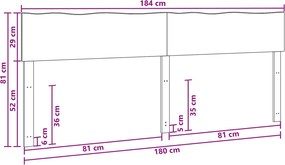 vidaXL Κεφαλάρι με φυσική άκρη ROSTOCK Λευκό 180 εκ.