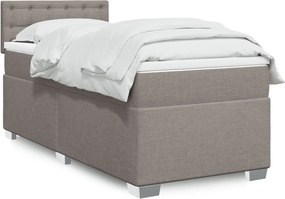 vidaXL Κρεβάτι Boxspring με Στρώμα Taupe 90x190 εκ.Υφασμάτινο