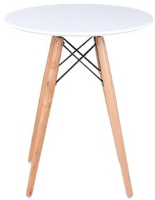 Τραπέζι ART WOOD Ξύλο Φυσικό/Λευκό D. 60 H.68cm