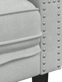 vidaXL Καναπές Chesterfield Σετ 2 Τεμ. με Στηρίγματα Αν. Γκρι Βελούδο