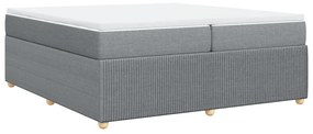 vidaXL Κρεβάτι Boxspring με Στρώμα Ανοιχτό Γκρι 200x200 εκ. Υφασμάτινο