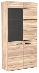 Βιτρίνα Solo Δίφυλλη 90x41x197cm με τζάμι Sonoma με Wenge - TO-SOLO1W1D