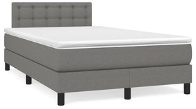 ΚΡΕΒΑΤΙ BOXSPRING ΜΕ ΣΤΡΩΜΑ &amp; LED ΣΚ.ΓΚΡΙ 120X190ΕΚ. ΥΦΑΣΜΑΤΙΝΟ 3270068