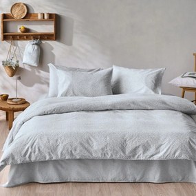 Παπλωματοθήκη Posidonia 22 (Σετ 3τμχ) Light Grey-Ecru Kentia King Size 260x240cm 100% Βαμβάκι