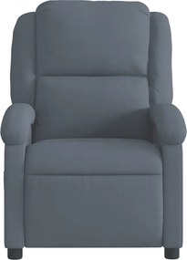 vidaXL Πολυθρόνα Ανακλινόμενη Σκούρο Γκρι Βελούδο
