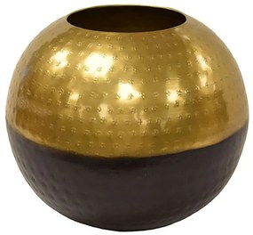 Βάζο Μεταλλικό Σφαίρα 00.07.74019 25x20cm Black-Gold Metal