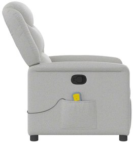 vidaXL καρέκλα ανάκλισης μασάζ Cloud Grey Fabric
