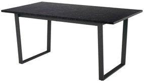 Τραπέζι Oakland 785, Μαύρο μάρμαρο, Μαύρο, 74x90x160cm, 35 kg, Ινοσανίδες μέσης πυκνότητας, Μέταλλο | Epipla1.gr