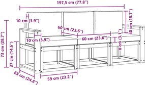 vidaXL Σειρά Καναπέ Εξωτερικού 3 pcs Λευκό και Ανοιχτό Γκρι