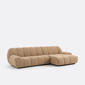 Γωνιακός καναπές δεξιός, με χοντρή υφή bouclette, Nuria