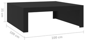 Τραπεζάκι Σαλονιού Μαύρο 100x100x35 εκ. από Επεξ. Ξύλο - Μαύρο