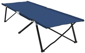 vidaXL Αναδιπλούμενο Κρεβάτι Κάμπινγκ 2 pcs Μπλε 206 x 76 x 74 εκ