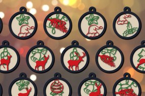 Intra απο ξύλο plywood 3mm-4mm πάχος Τρισδιάστατα χριστουγεννιάτικα στολίδια πολλαπλών στρώσεων Δίασταση 8x8 cm INTRAFABR-20141727