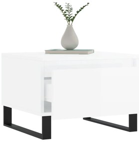 vidaXL Τραπεζάκια Σαλονιού 2 τεμ. Γυαλ. Λευκό 50x46x35 εκ. Επεξ. Ξύλο