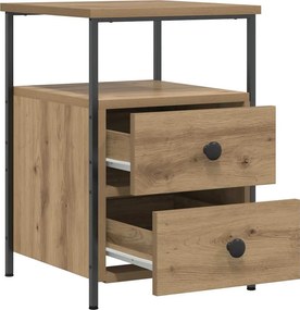 vidaXL Κομοδίνο τεχνίτης Δρυς 34x35,5x50 εκ. από Επεξεργασμένο Ξύλο