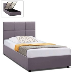 Κρεβάτι Με Αποθηκευτικό Χώρο Για Στρώμα 120x200cm Kingston 0224254 214x127,5x109cm Grey Ημίδιπλο