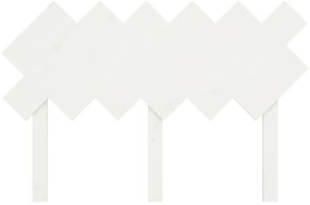 vidaXL Κεφαλάρι Κρεβατιού Λευκό 122,5x3x80,5 εκ. από Μασίφ Ξύλο Πεύκου