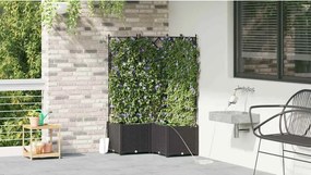 vidaXL Γλάστρα Κήπου 3 τμχ. Μαύρο 80 x 80 x 142 cm PP
