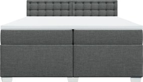 vidaXL Κρεβάτι Boxspring με Στρώμα Σκούρο Γκρι 200x200 εκ. Υφασμάτινο