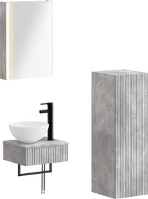 vidaXL Σετ Ντουλαπιών Μπάνιου 4 pcs Γκρι Σκυροδέματος