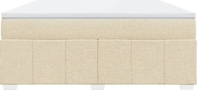 vidaXL Κρεβάτι Boxspring με Στρώμα Κρεμ 180x200 εκ. Υφασμάτινο