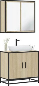 vidaXL Σετ Επίπλων Μπάνιου 2 Τεμαχίων Sonoma Δρυς Επεξεργασμένο Ξύλο