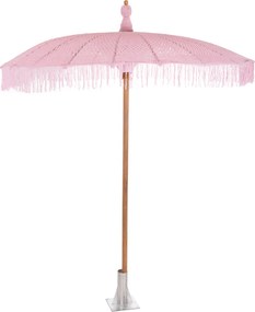 ΟΜΠΡΕΛΑ ΜΠΑΛΙΝΕΖΙΚΗ ΜΑΚΡΑΜΕ ΡΟΖ ΞΥΛO TEAK Φ200X260εκ. HM6035.04