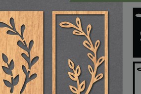 Σετ των 2 Intra απο ξύλο plywood  Χρώμα wenge 3mm-4mm πάχος - Floral διακόσμηση με λέιζερ 6 Δίασταση 20x20 cm INTRAFABR-115722222