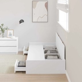 vidaXL Σκελετός Κρεβατιού Λευκό 75 x 190 cm Επεξεργασμένο ξύλο